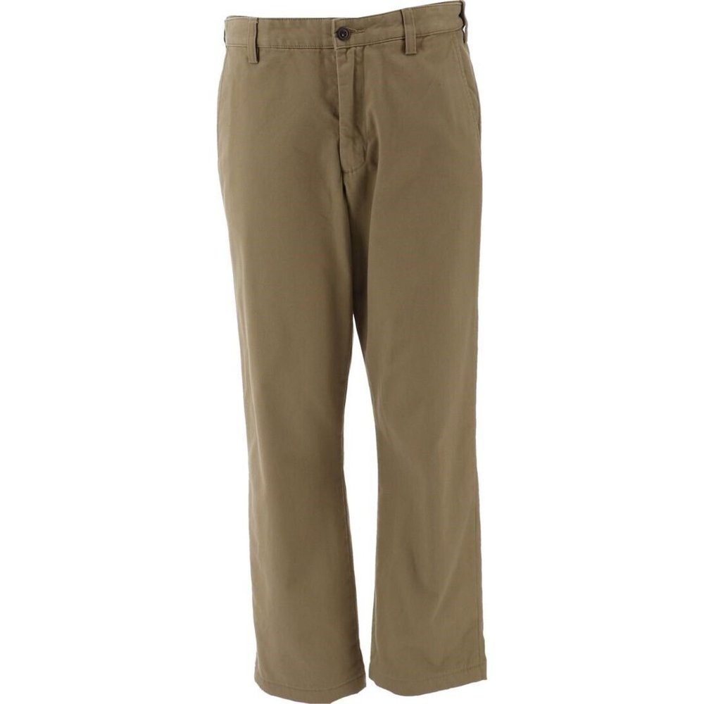 NWT LANDS' END COMFORT WAIST FLANNEL LINED CHINO PANTS ELMWOOD 44
